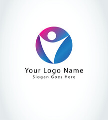 Man logo gradient physiotherapy logo templates