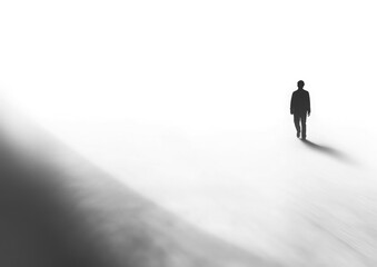 blurred shadow of a man silhouetted on white background, png, transparent background - obrazy, fototapety, plakaty