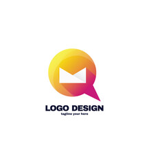 Modern message type or mail logo design