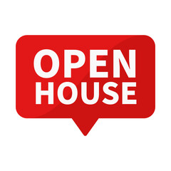 Open House In Red Rectangle Shape For Promotion Invitation Announcement Information Business Marketing Social Media
