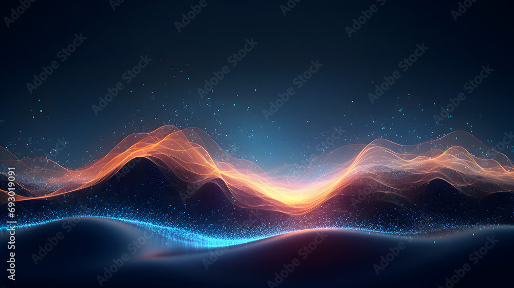 Aufkleber future technology data wave curve abstract color dreamlike background