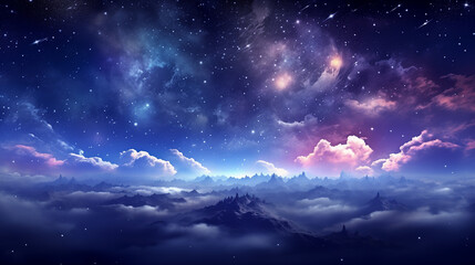 background with stars and clouds night sky