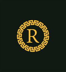 Vector luxury letter R logo illustration
