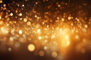 Abstract golden background with bokeh defocused lights