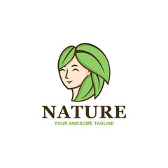 Nature Beauty Girl Logo