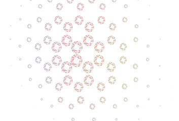 Light green, red vector backdrop with dots.