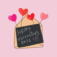 Valentine's letter invitation for Valentine's Day vector illustration