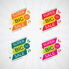 Free vector big sale banner collection design