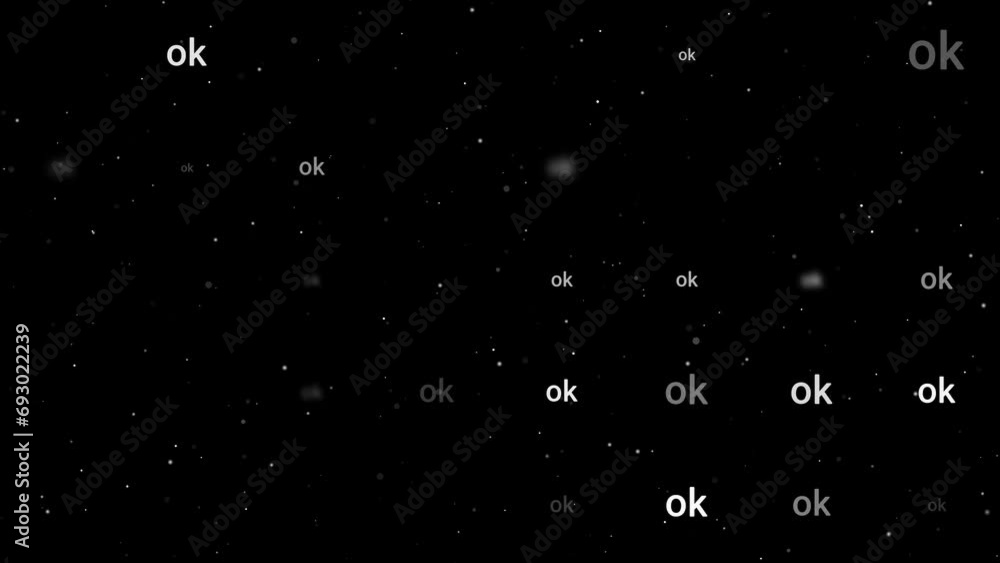 Poster template animation of evenly spaced ok symbols of different sizes and opacity. animation of transpar