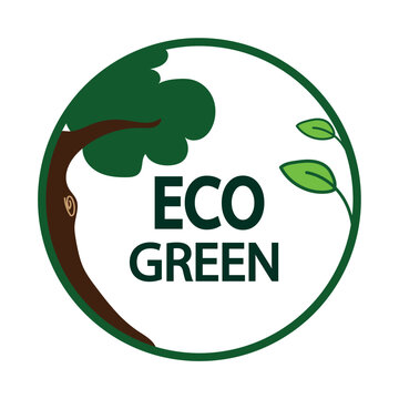 Eco friendly icons. Healthy natural product label logo design