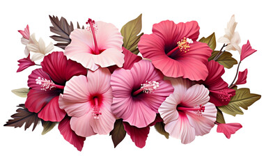 A Symphony in Crimson and Blush: Unveiling the Exquisite Arrangement Isolated on Transparent Background PNG.