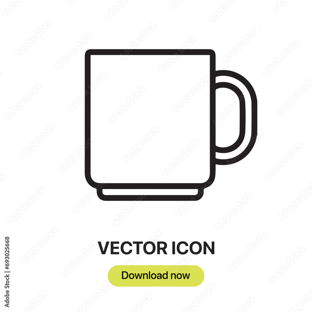 Aufkleber Coffee Cup icon vector. Linear-style sign for mobile concept and web design. Coffee Cup symbol illustration. Pixel vector graphics - Vector.	