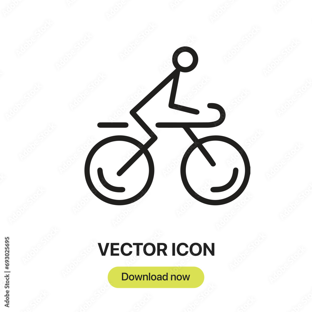 Poster bicycle icon vector. linear-style sign for mobile concept and web design. bicycle symbol illustratio