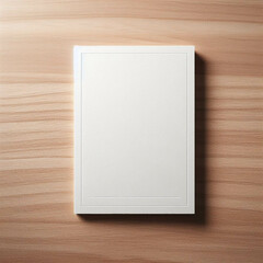 Mockup of blank white paper on wooden background