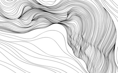 Abstract shape wallpaper. Hand drawn line illustration background. Ink painting style composition for decoration.