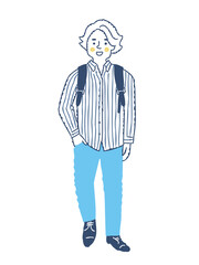 笑顔の若い男性　全身