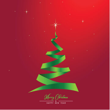 Modern abstract christmas tree background, Christmas background with Christmas tree, Christmas tree made of paper. Winter holidays.eps8