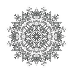 Vector luxury mandala template background and ornamental design for coloring page, greeting card, invitation, tattoo, floral mandala.


