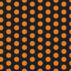 simple abstract baroque lite orenge color geometric big polka dot circle pattern art work on black color background