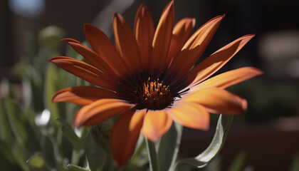 Vibrant gerbera daisy blossoms in formal garden, attracting insect pollinators generated by AI