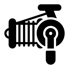 fishing reel glyph icon