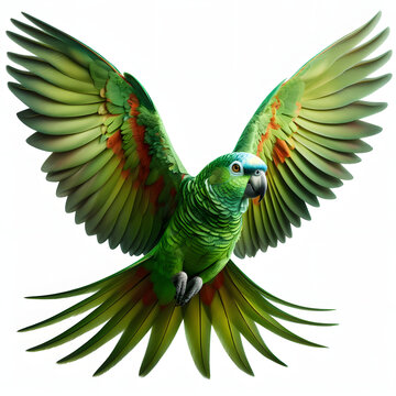 green parrot, loro verde, зеленый попугай, burung beo hijau, pappagallo verde, isolated White background