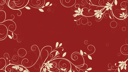 red floral background with flowers