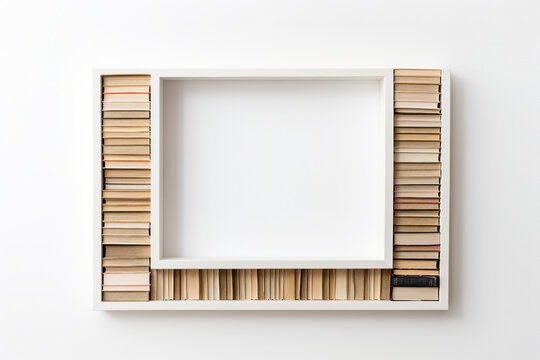 frame made of Book white background