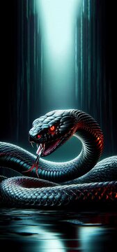 snake on dark backgropund