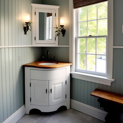 Fototapeta na wymiar Corner sinks for small spaces. Beautiful designs