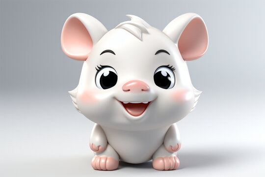 3d cartoon little pig