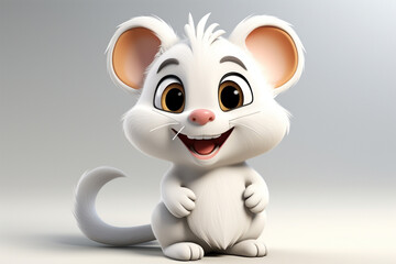 3d cartoon little mouse