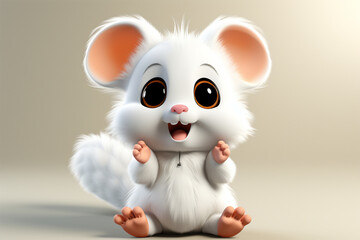 3d cartoon little mouse
