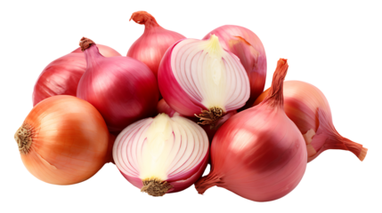 Fresh onion on a transparent png background
