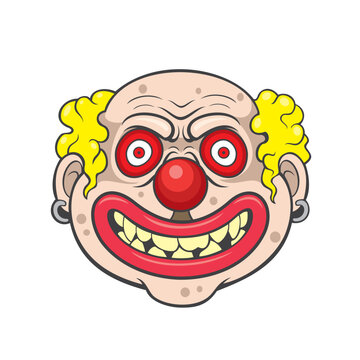 clown head mascot vector art illustration design