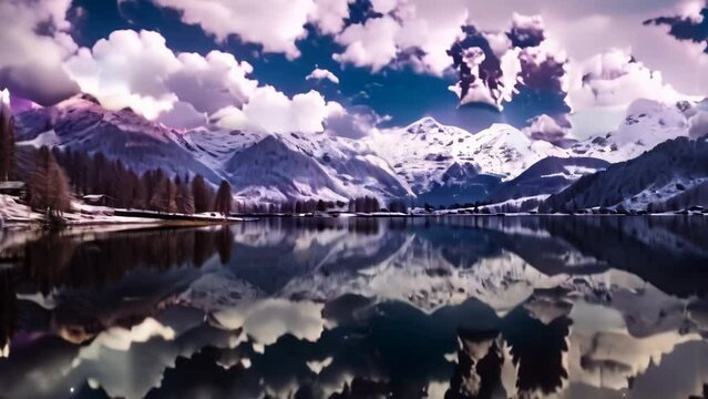 reflection of the mountain landscape
