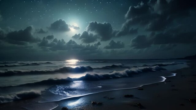 moon over the sea landscape