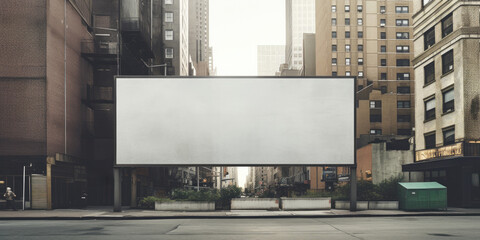 A billboard in the city, ready for advertising and displaying information. - obrazy, fototapety, plakaty