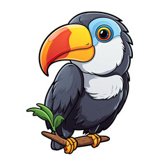 Fototapeta premium Colorful illustration of a toucan isolated on white background.