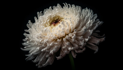 Abstract bouquet of multi colored flowers on black background, generated by AI