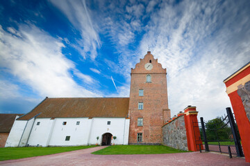 Bäckaskog Castle located on the isthmus between Ivö Lake and Oppmanna Lake, Sweden
