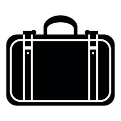 Suitcase black icon isolated on white background