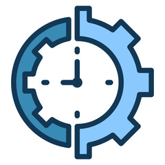 Part time Blue Colour Icon.