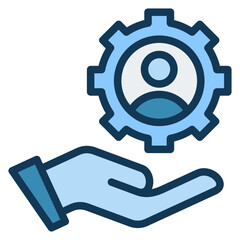 Support Blue Colour Icon.