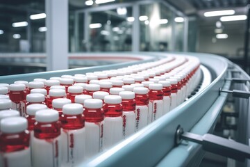 Conveyor Belt Transporting Medicine to Pharmaceutical Factories