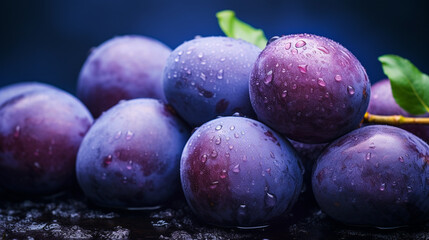 A clear image of some fresh, helthy & testy plum blue fruits, completely filled background - obrazy, fototapety, plakaty