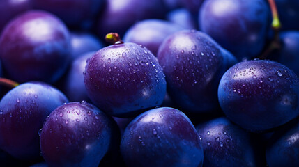 A clear image of some fresh, helthy & testy plum blue fruits, completely filled background - obrazy, fototapety, plakaty