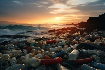 Environmental Hazard: Dumping Plastic Waste Underwater Pollutes the Water