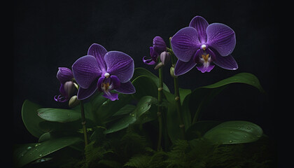 Exotic moth orchid blossom in nature tranquil elegance and beauty generated by AI