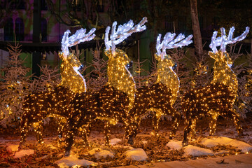 Illuminations et marché de Noël à Béziers dans le département de l'Hérault en région Occitanie